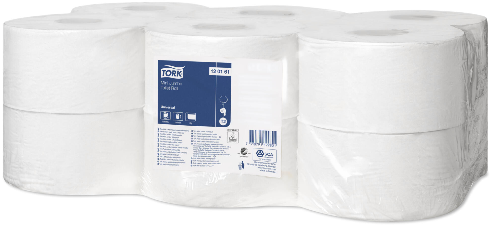 Toalettpapper Tork Mini Jumbo Universal T2 Natur 12rl