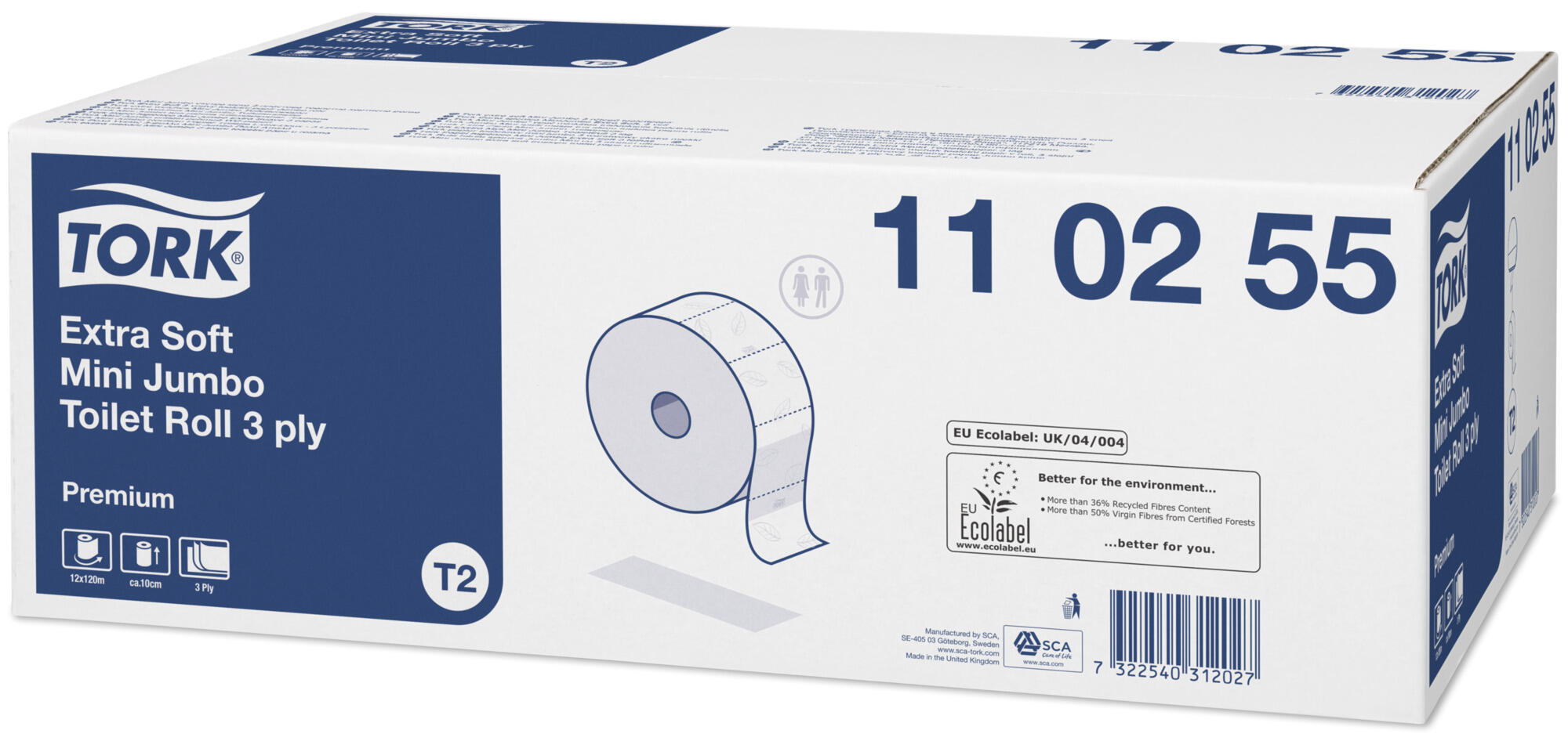Toalettpapper Tork Mini Jumbo Extra Premium T2 12rl
