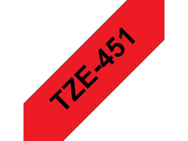 Tape Brother TZE451 Svart på Röd 24mm