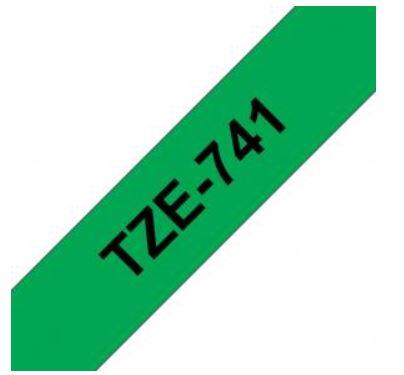 Tape Fighting Line TZE-741 Svart på Grön 18mm