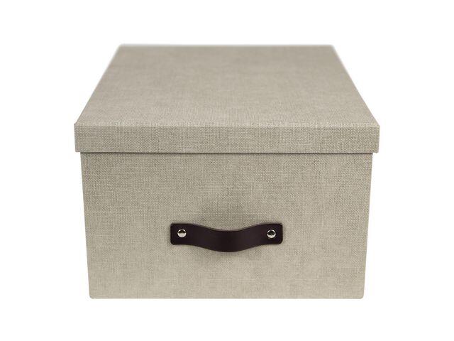 Förvaringsbox Bigso Box med Lock Kartong Linne