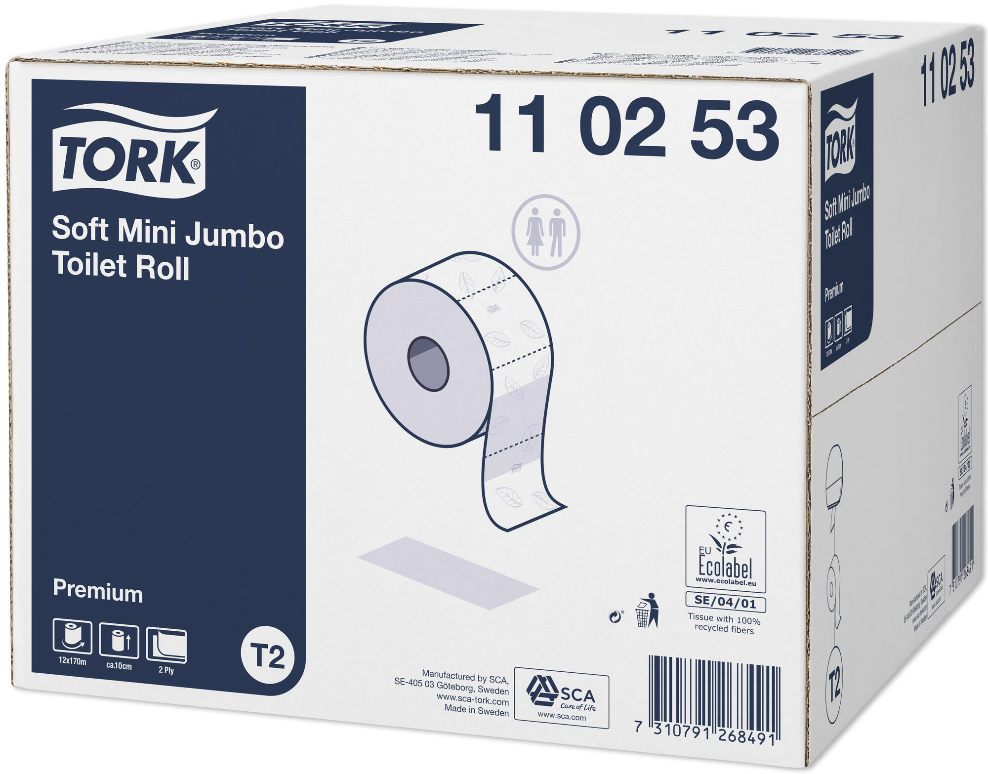 Toalettpapper Tork Mini Jumbo Mjukt Premium T2 12rl