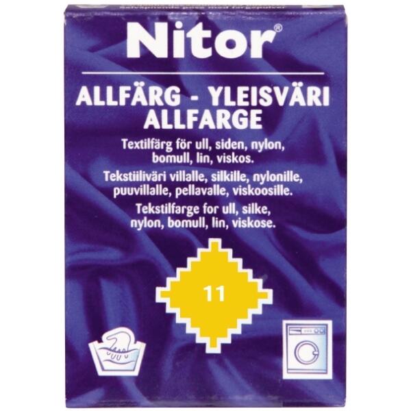 Textilfärg Allfärg Fixor by Nitor 11 Gul 15g