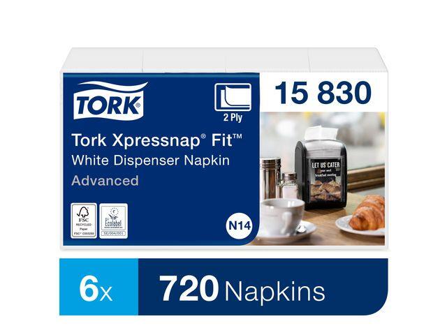 Dispenserservett Tork Xpressnap N14 Vit 720st