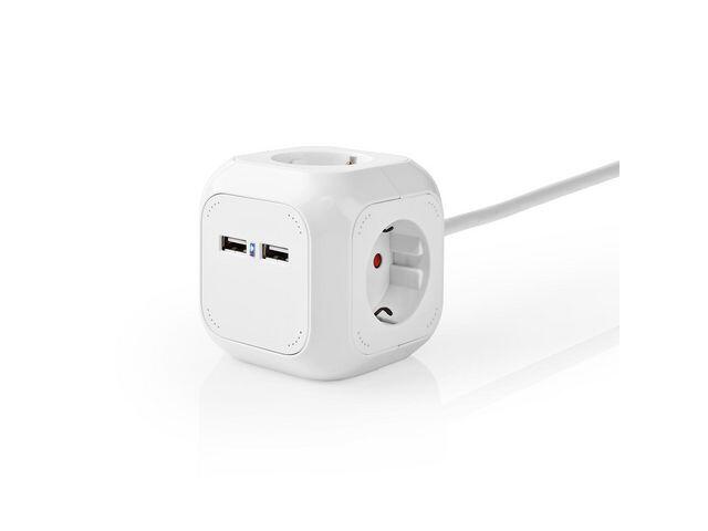 Grenuttag Nedis 4-Väg med 2 USB