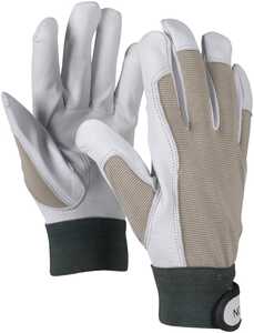 Läderhandske OX-ON Worker Comfort 2308 Vit-Brun