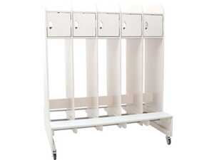 Garderob Nordic Brands Space Golvmod Hjul 8 Fack Vit