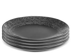 Servis set Tallrik Cult Design Orient Asfalt 4 delar