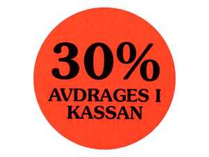 Etikett Nordic Brands 30% Avdrages I Kassan 2000st/rl
