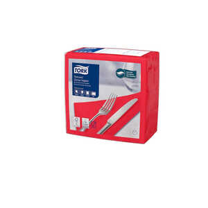 Middagsservett Tork Textured 2-Lagers Röd 39x39cm 50st