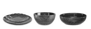 Servis set Fruktfat, Assiett, Skål & Skålrik Cult Design Orient Asfalt 19 delar