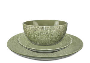 Servis set Fruktfat, Assiett & Skålar Cult Design Orient Cranberry Pesto 9 delar extra bild 1