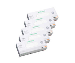 Engångshandskar Nitrile Worksafe Long Puderfri Vit 100st