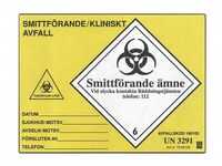 Etikett Nordic Brands UN3291 Gul 100st
