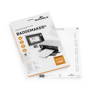 Etiketter Durable Badgemaker till Namnskylt Vit 17x67mm 20st
