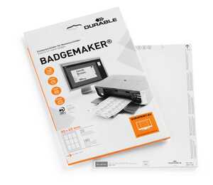Etiketter Durable Badgemaker till Bordsskylt Vit 52x100mm på A4-ark 20st