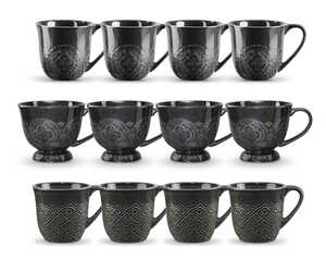 Servis set Mugg, Kaffemugg & Minimugg Cult Design Orient Asfalt 12 delar