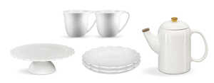 Servis Kaffe set Cult Design Orient Vit 6 delar