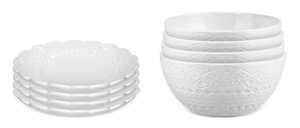 Servis set Assiett & Skål Cult Design Orient Vit 8 delar