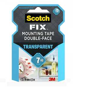 Monteringstejp 3M Scotch-Fix Transparent 19mmx1.5m