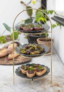 Servis set Assiett & Trippelställ Cult Design Orient Svart 4 delar extra bild 1
