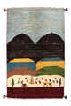 Handknuten Persisk matta Gabbeh Shiraz Ull Blå/Brun 93x148cm