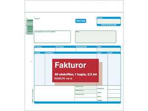 Blankett Esselte Faktura 2/3 A4 2x50 Blad