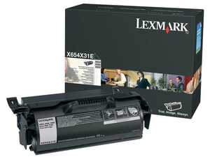 Toner Lexmark X654X31E Svart