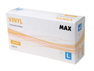 Engångshandskar Max Vinyl Pudrad L 100st